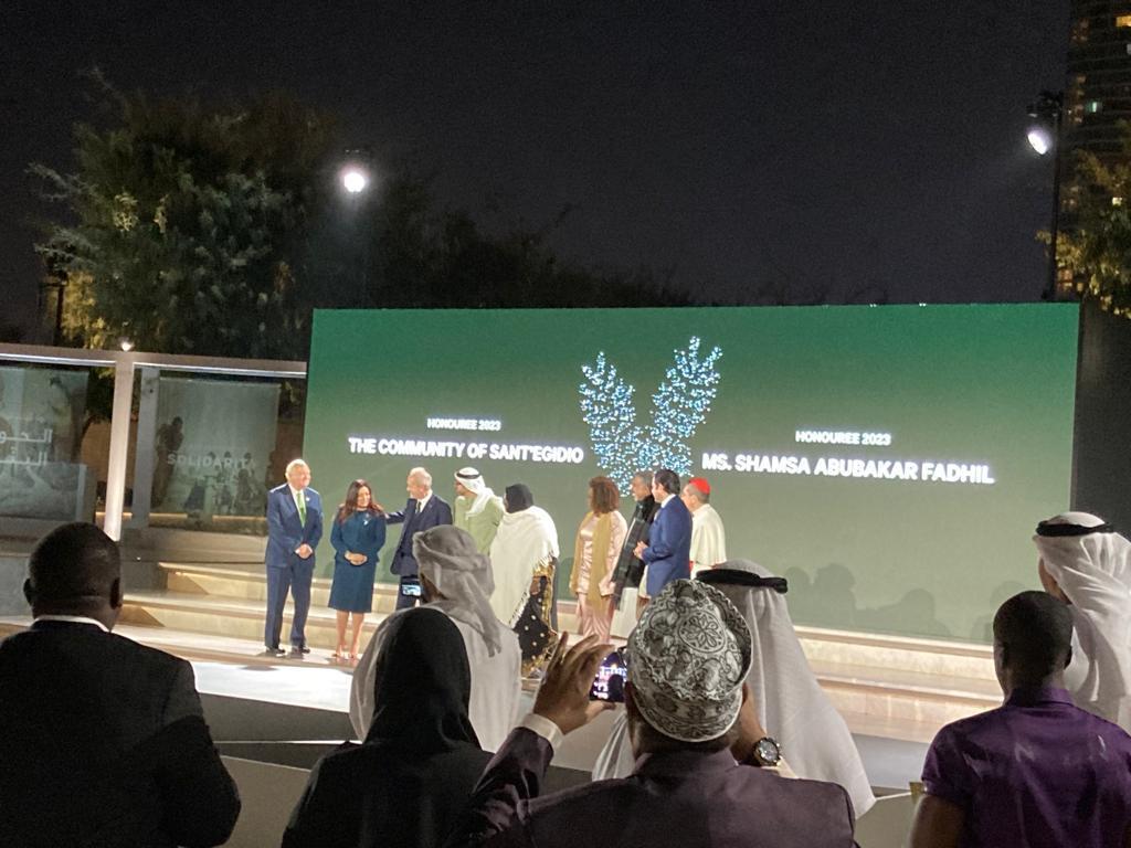 The Zayed Award for Human Fraternity has been  presented to the Community in Abu Dhabi
